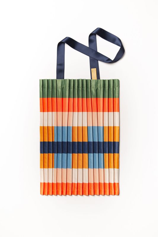 VIETRI Satin Pleated Tote Bag
