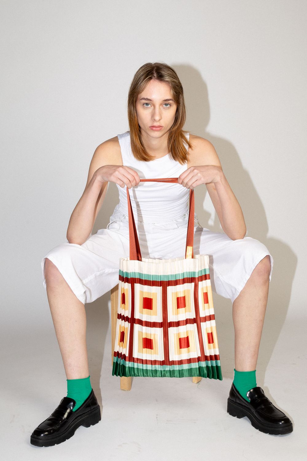 VICO Satin Pleated Tote Bag