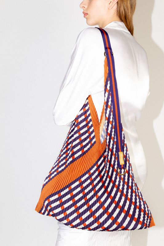 Sophia Terracotta Satin Pleated Y- Bag