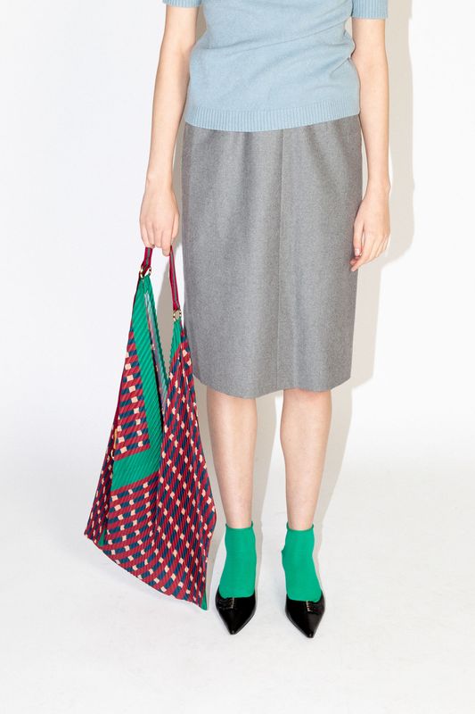 Sophia Green Satin Pleated Y- Bag