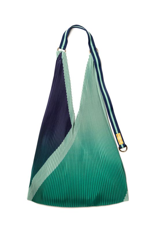 Monica Green Satin Pleated Y- Bag