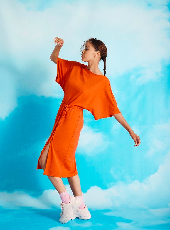 Monica Dress in red lyocell