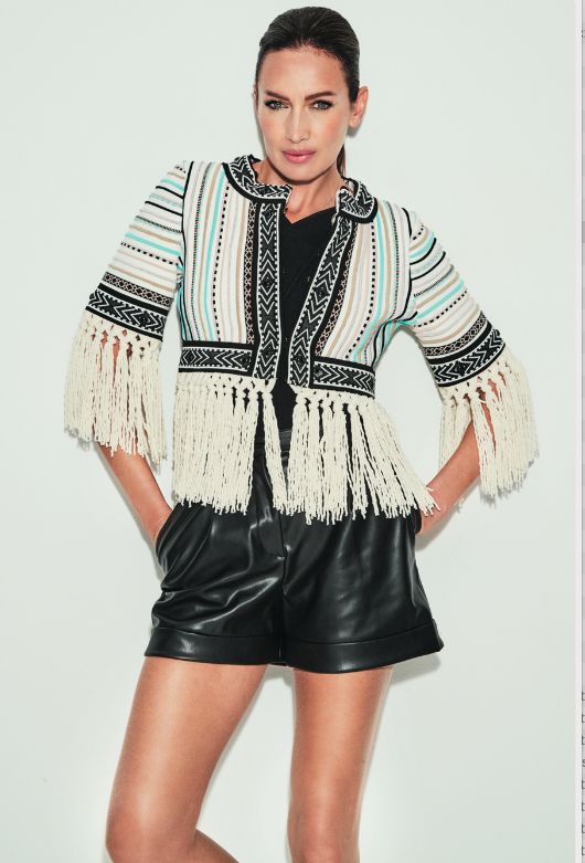 CROPPED TEXTURED COTTON BLEND JACKET PIPPO