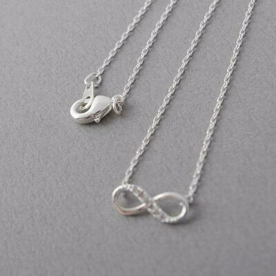 Infinity Loop Crystal Pendant Necklace