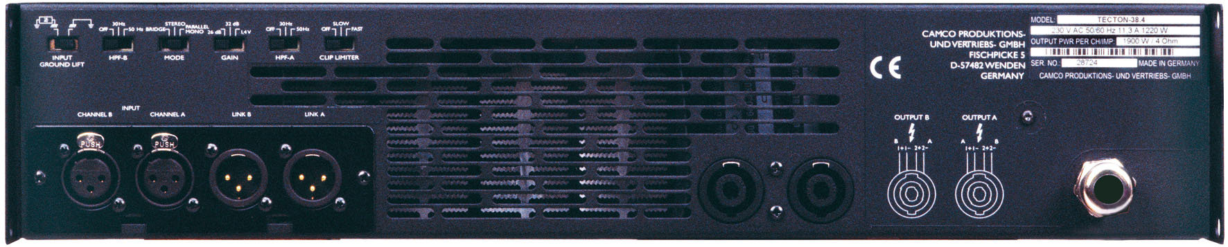 Amplificateur Camco Tecton 28.2 - 2 x 1420W / 2 ohm