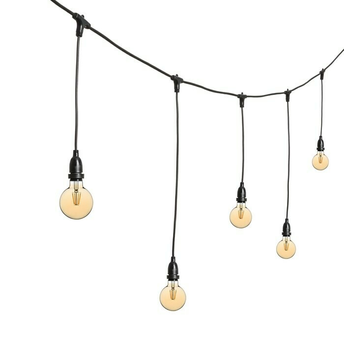 Guirlande à suspension de 10m avec lampe décorative (couleur bougie)