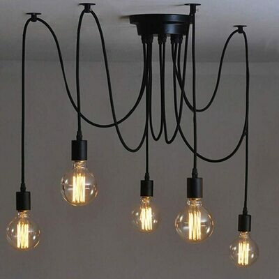 Suspension "araignée" avec 5 lampes LED vintage Edison 00244