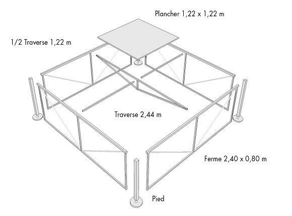 Scène couverte de 150m2