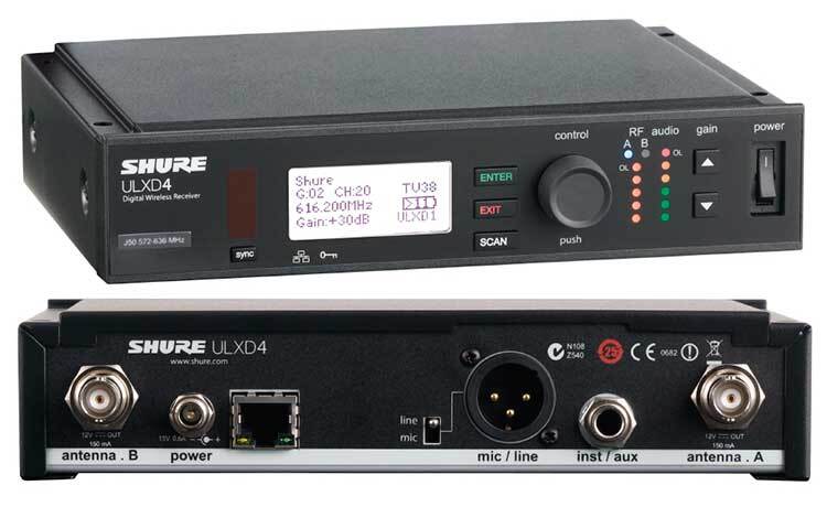Liaison UHF Shure ULX-D avec émetteur de poche