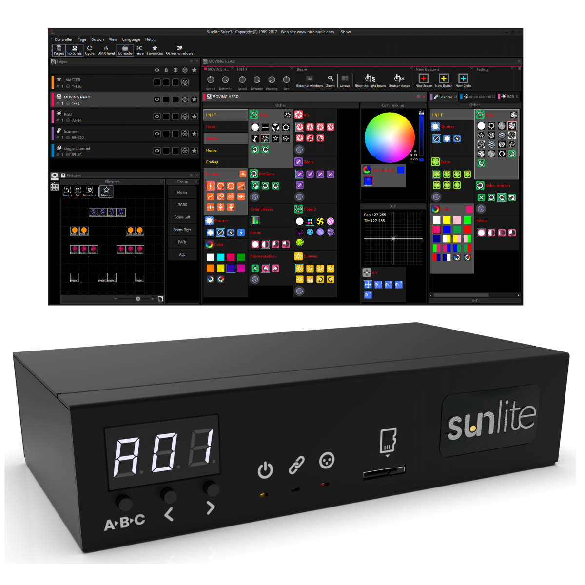 Boîtier et logiciel Sunlite Suite 3 FC