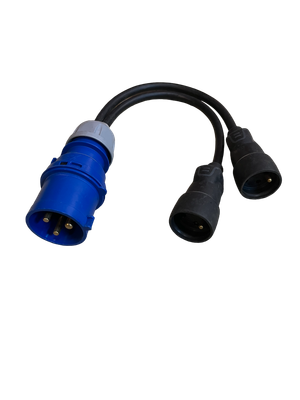 Adaptateur mono P17 32A vers 2 PC16A