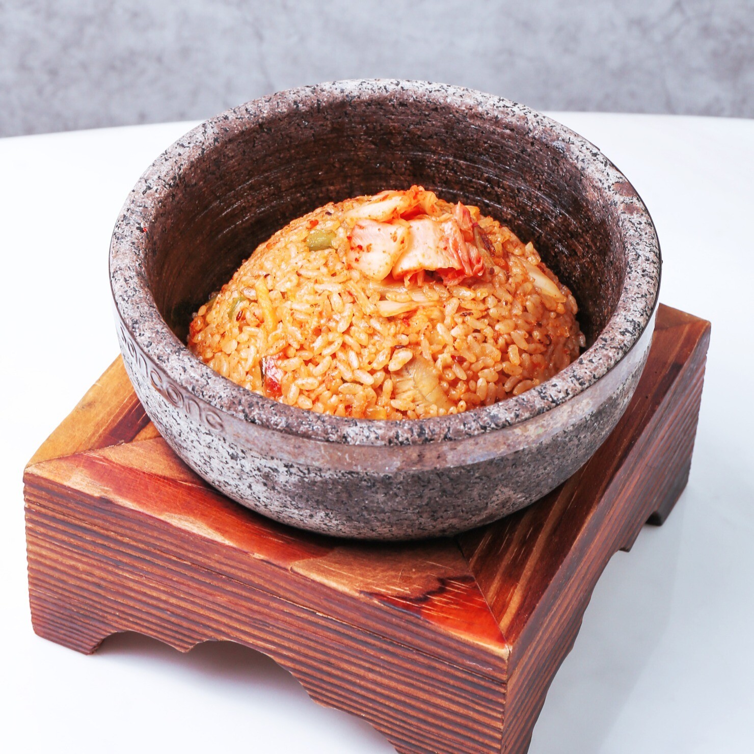 Korean Fried Rice with Chicken and Kimchi