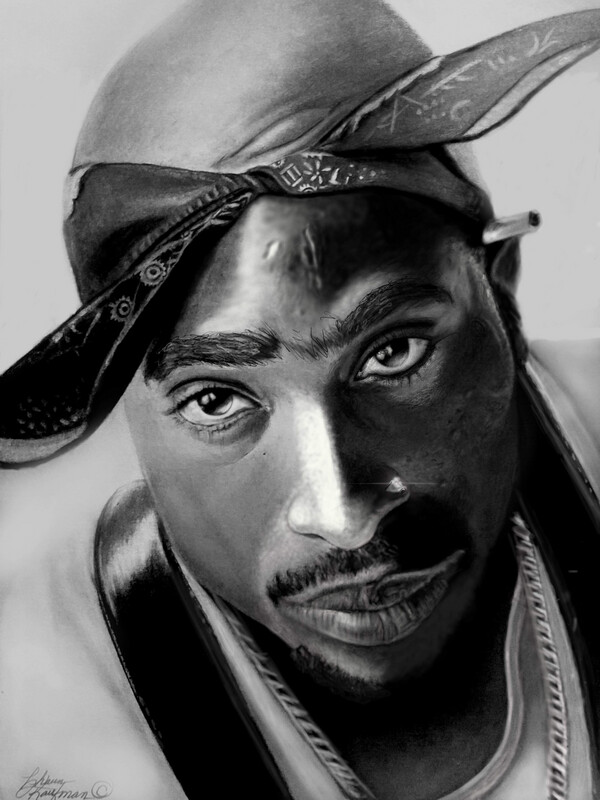 My Favorite 2pac Shakur Original Drawing Portrait
