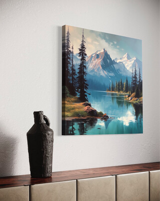 Travel Collection | Mountain Lake Majesty | Highly Detailed Realism Art