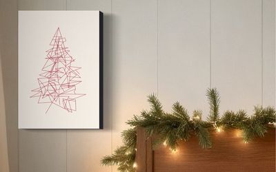 Modern Abstract Christmas Tree in Red