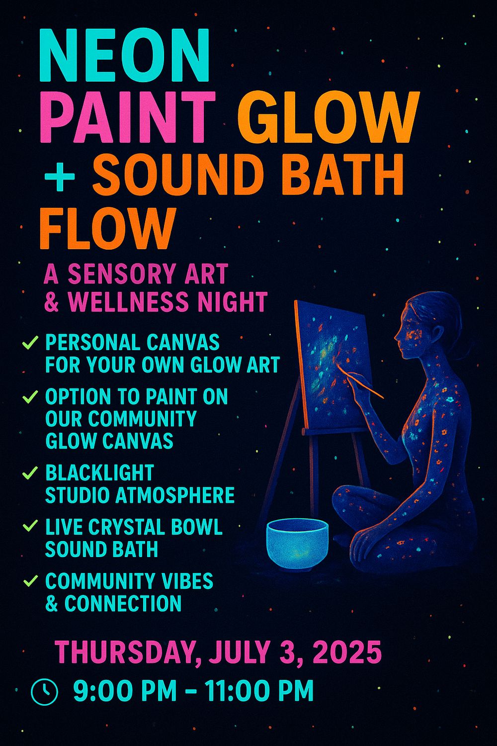Neon Paint & Black Light Sound Bath Experience Event Ticket