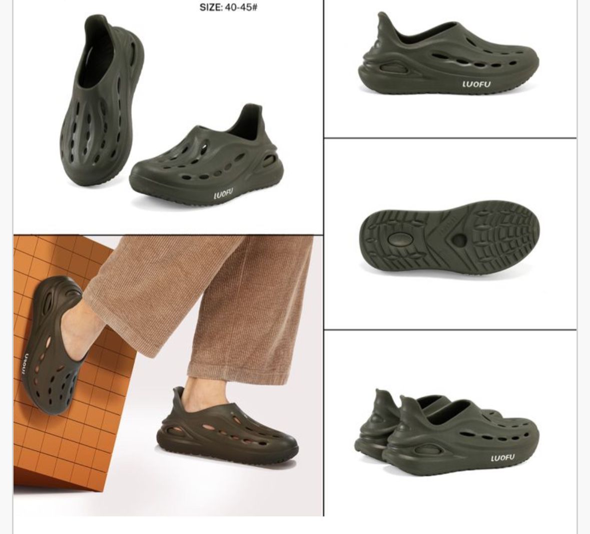 SCARPE DA MARE EVA LOUFU COLORE ARMY GREEN UOMO