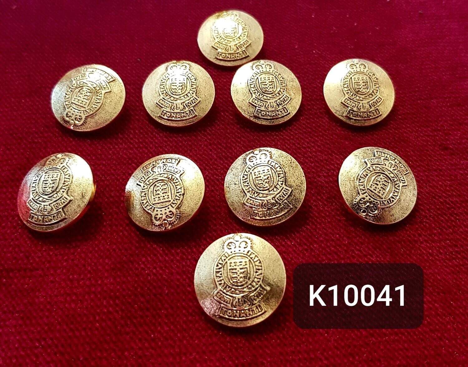 10 Knöpfe Kunststoff gold mit Wappen, 22 mm