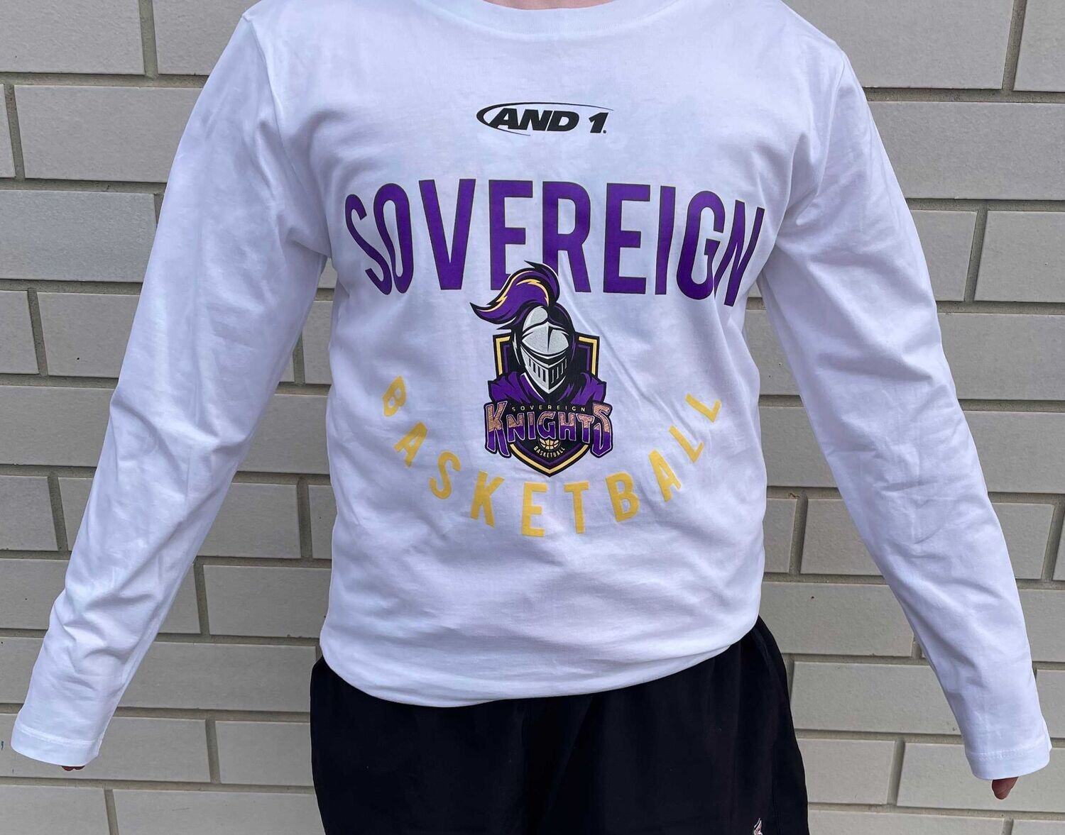 White Long Sleeve Cotton Tee With Screen Print