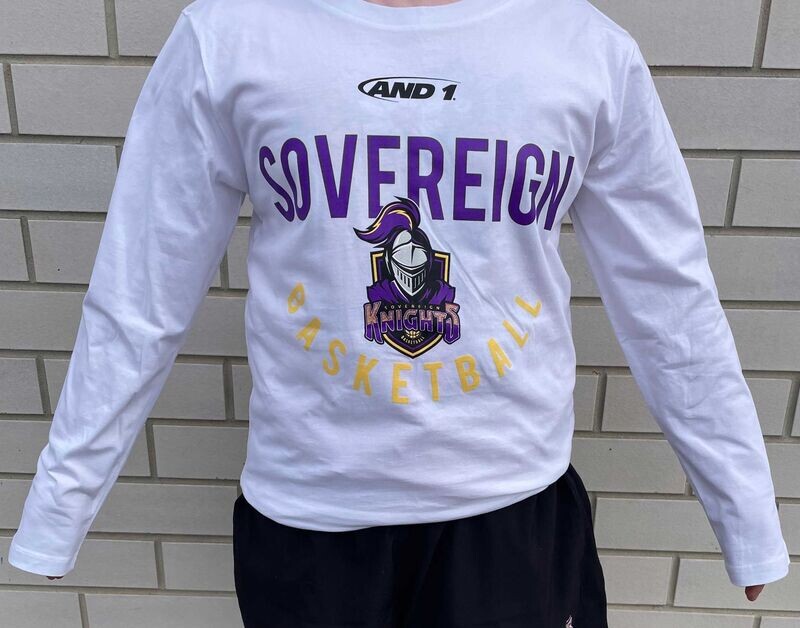 White Long Sleeve Cotton Tee With Screen Print