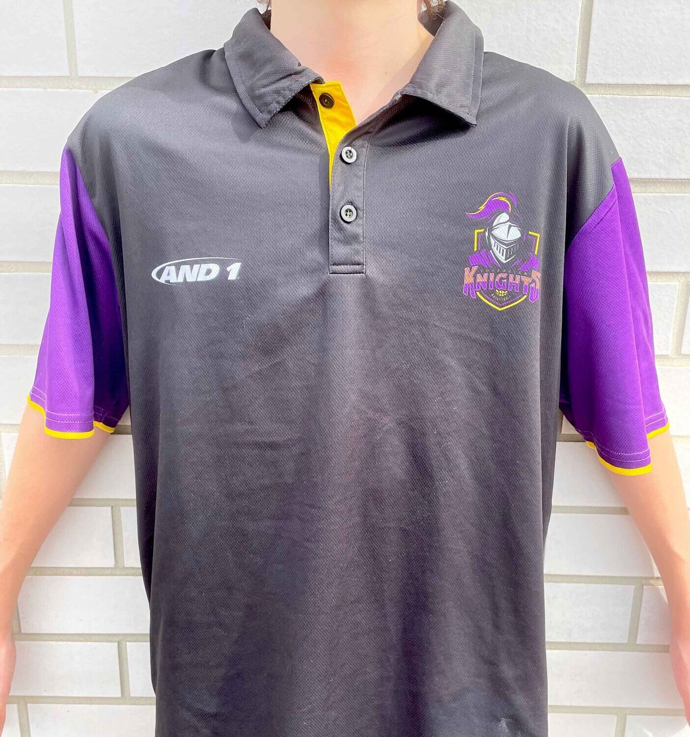 Black and Purple Club Raglan Sleeve Polo