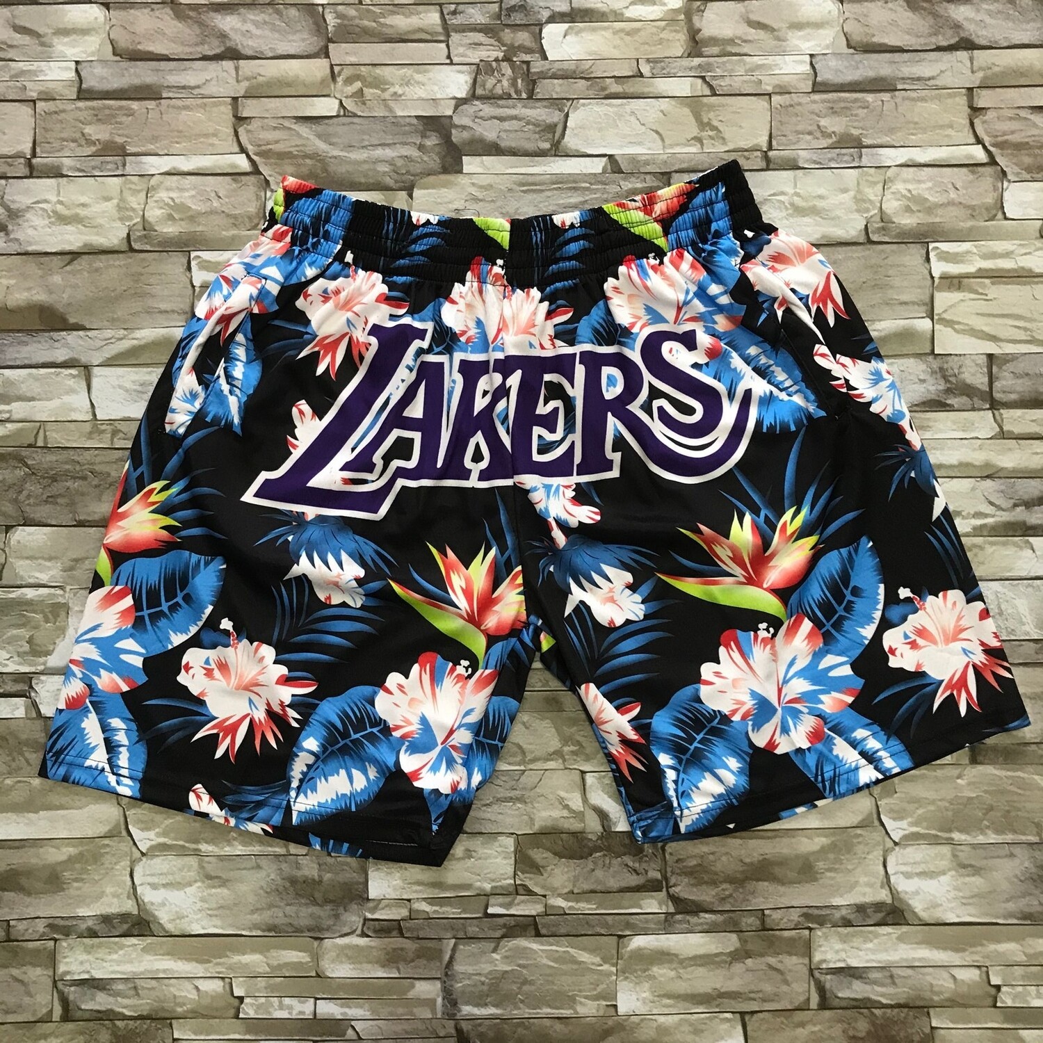lakers floral shorts
