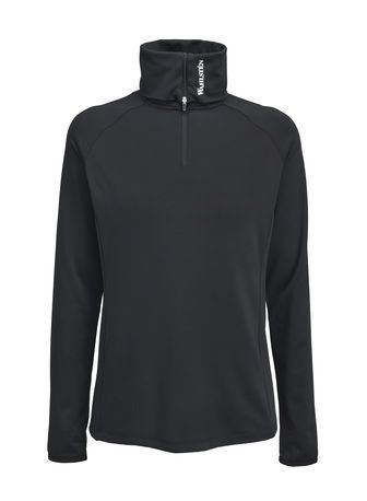 ​Wahlsten Iria Damen Longsleeve – mit High Collar & ½-Zip, Schwarz