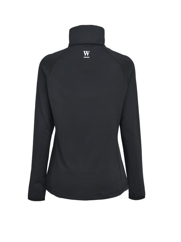 Wahlsten Iria Damen Longsleeve – mit High Collar & ½-Zip, Schwarz