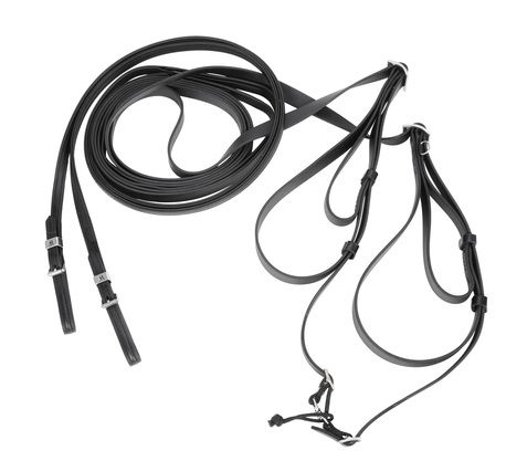 Wahlsten Premium 2.0 Light Renn-Leinen aus Biothane, Doppel-Handschlaufen, schwarz, 8,5 m