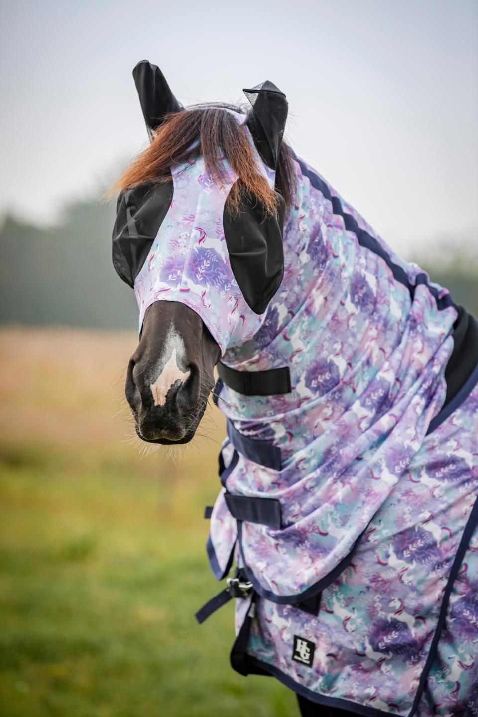 ​HorseGuard Fliegenmaske mit Print – Lycra
