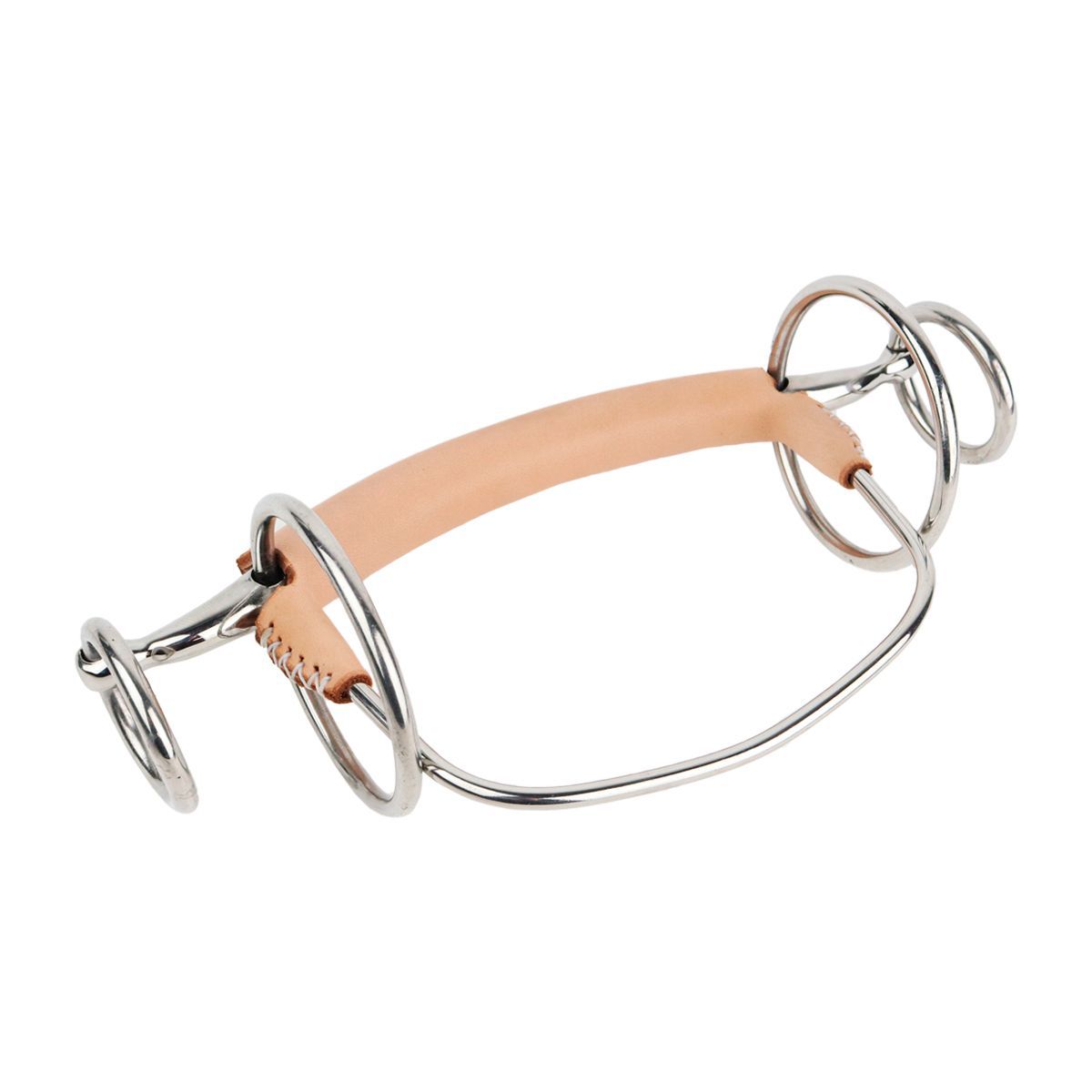 Hevari Pro Steel Straight bit double extension with cheek iron leather covered