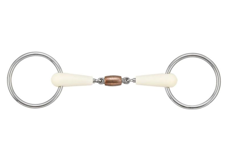 Happy Mouth Gebiss doppelt gebrochen mit Kupferrolle & losen Ringen Happy Mouth Gebiss doppelt gebrochen mit Kupferrolle & losen Ringen