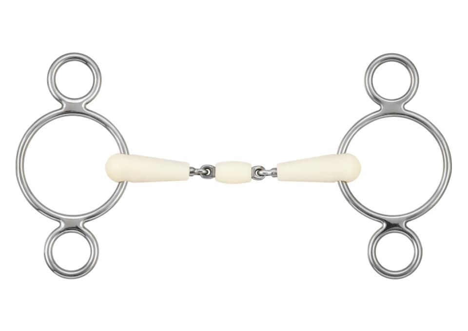 Happy Mouth Gebiss 3-teilig mit Rolle & 2-Ring-Gag Happy Mouth Gebiss 3-teilig mit Rolle & 2-Ring-Gag
