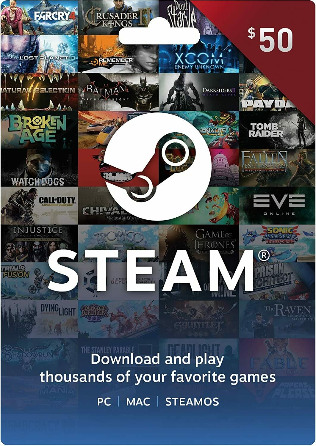 $50 Steam Wallet Card