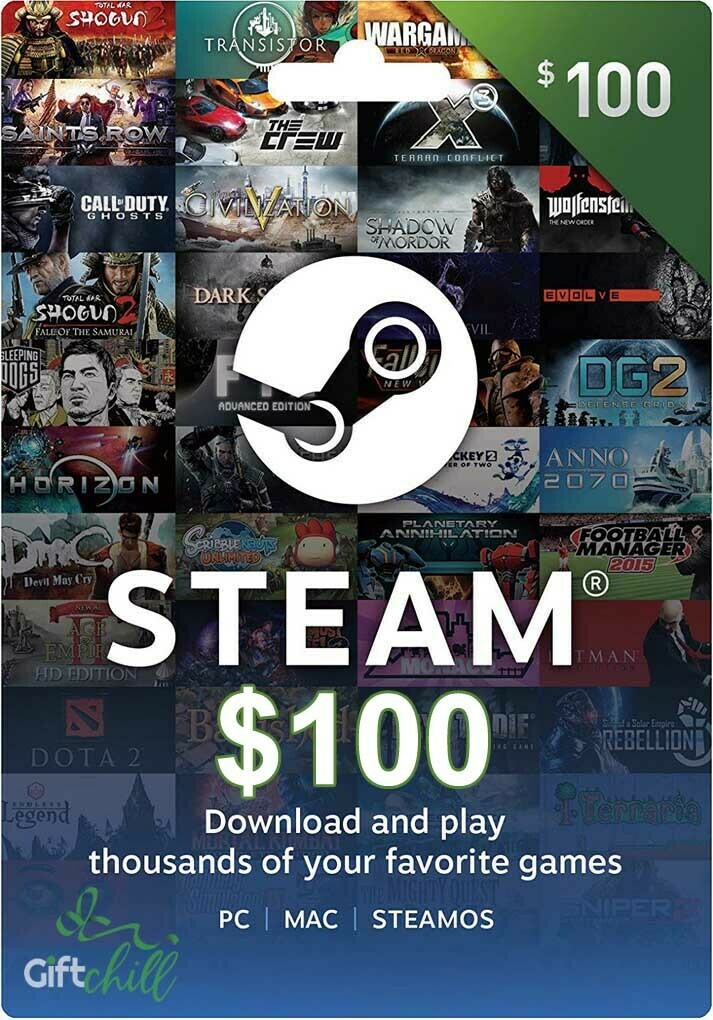 $100 Steam Wallet Card