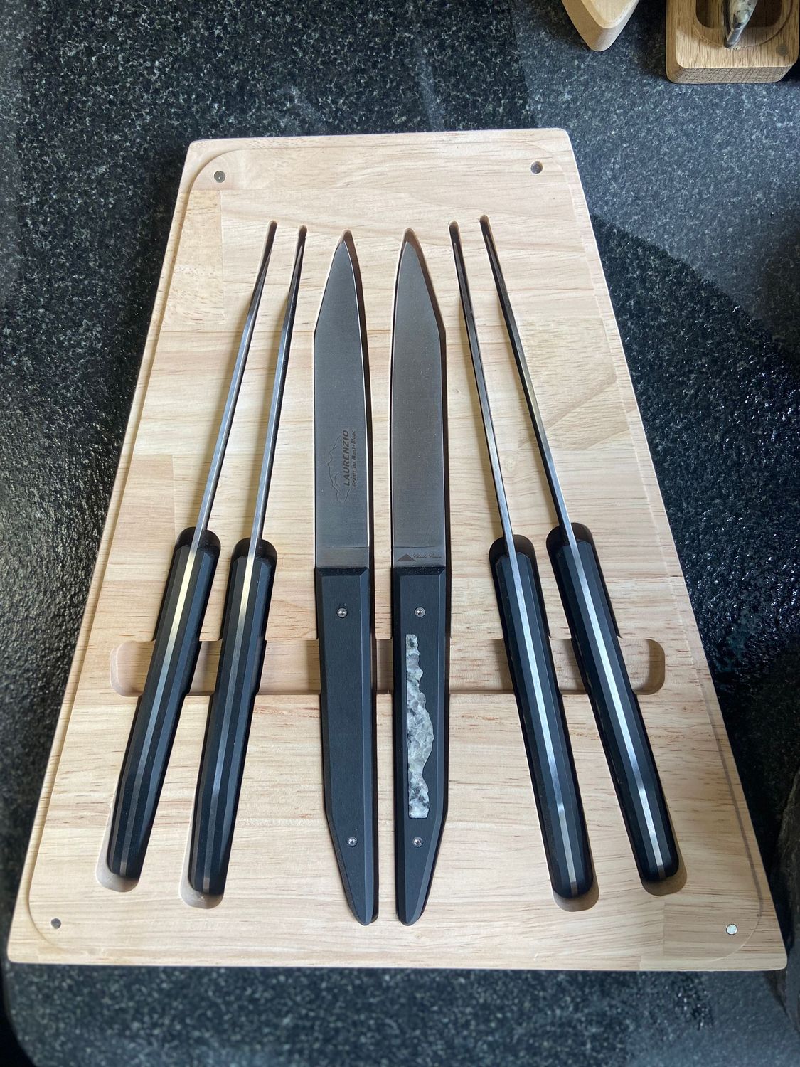 Set de Couteaux d’Exception – Manche en Granit du Mont-Blanc & PaperStone