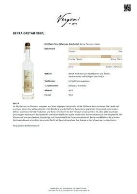 Grappa Berta Greta, 50cl