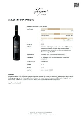 Merlot - Sinfonia barricato Ticino DOC