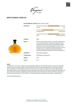 Grappa Berta Marisa, 70cl