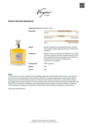 Grappa Berta Tra Noi Brunello