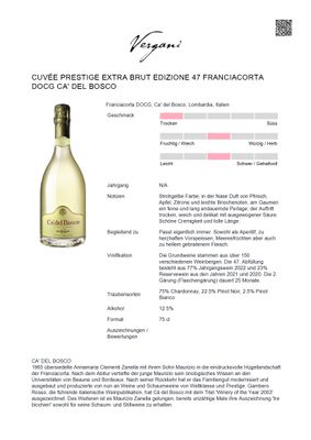 Ca' del Bosco Cuvée Prestige Extra Brut Edizione 47 Franciacorta DOCG Ca' del Bosco