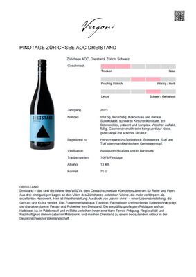 Pinotage Zürichsee-AOC Dreistand