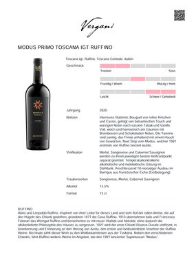 Modus Primo Toscana igt Ruffino