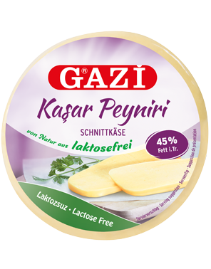 Lactose-free cheese Gazi Kashkaval semi-hard cheese