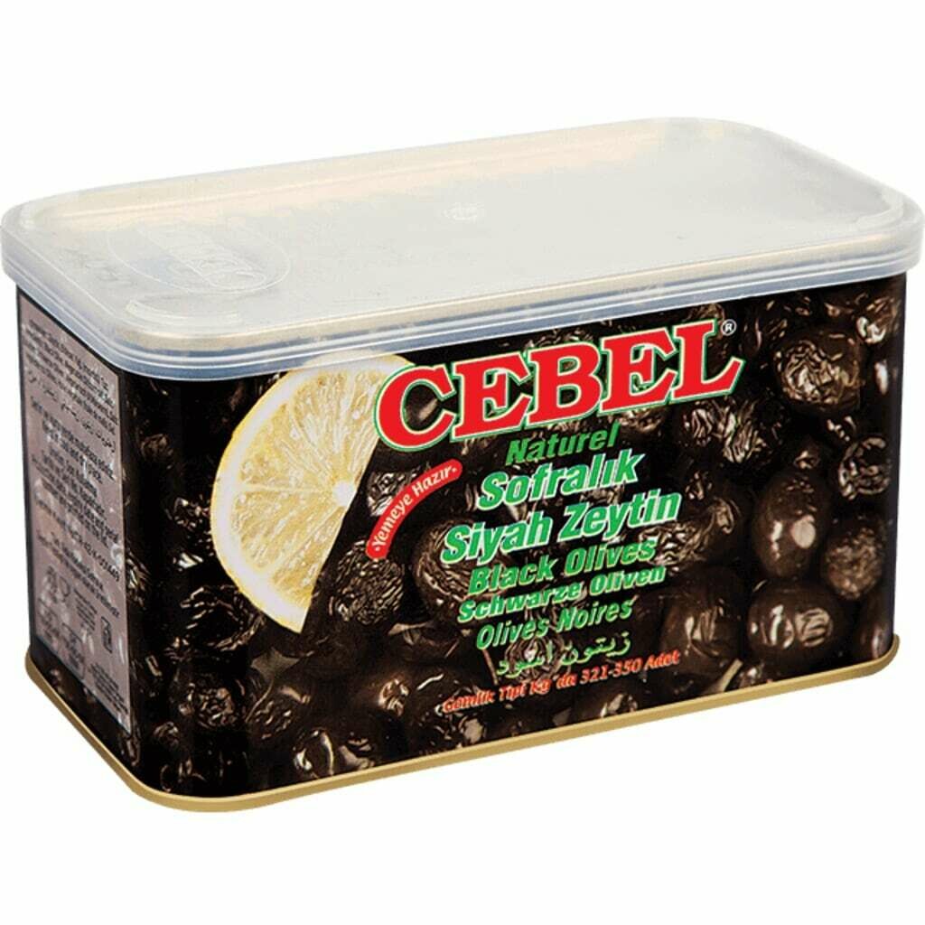 Cebel Naturel Turkish Black Olives canned