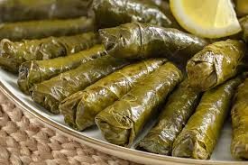 Stuffed grape leaves white cabbage eggplant