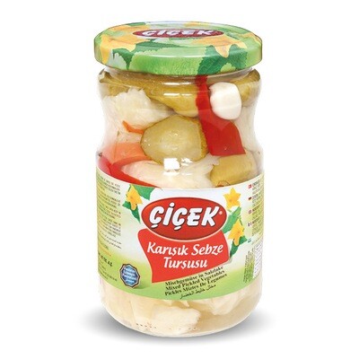 Mixed vegetables pickled in vinegar