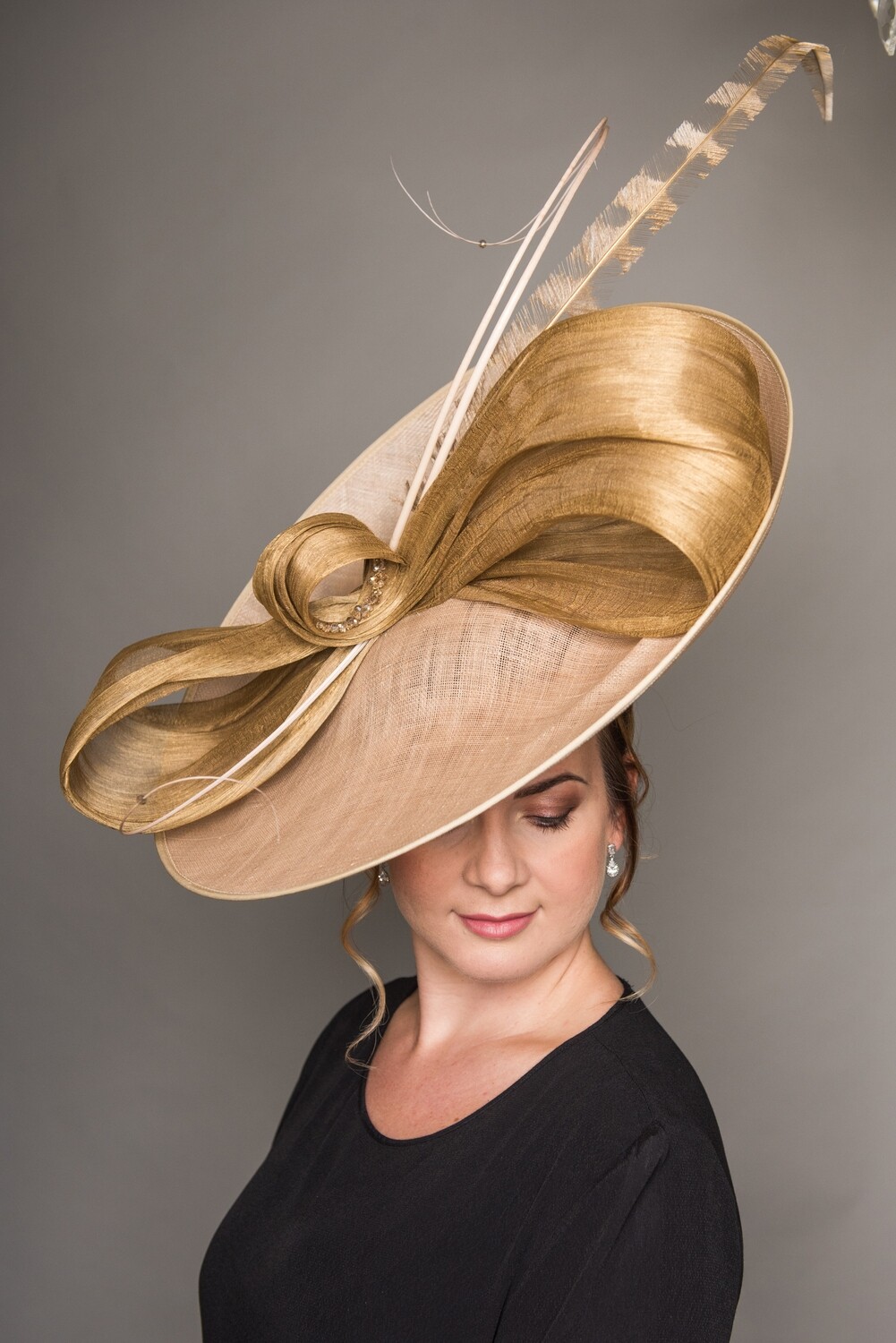 Blush and Gold  Ascot Hat (Available to be made in 60 colours)