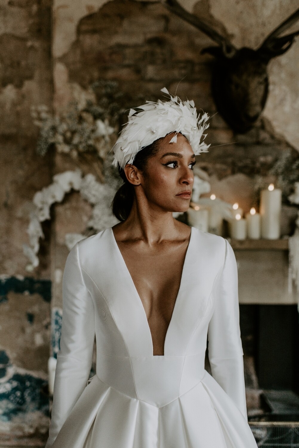 Oversized Bridal Feather Halo