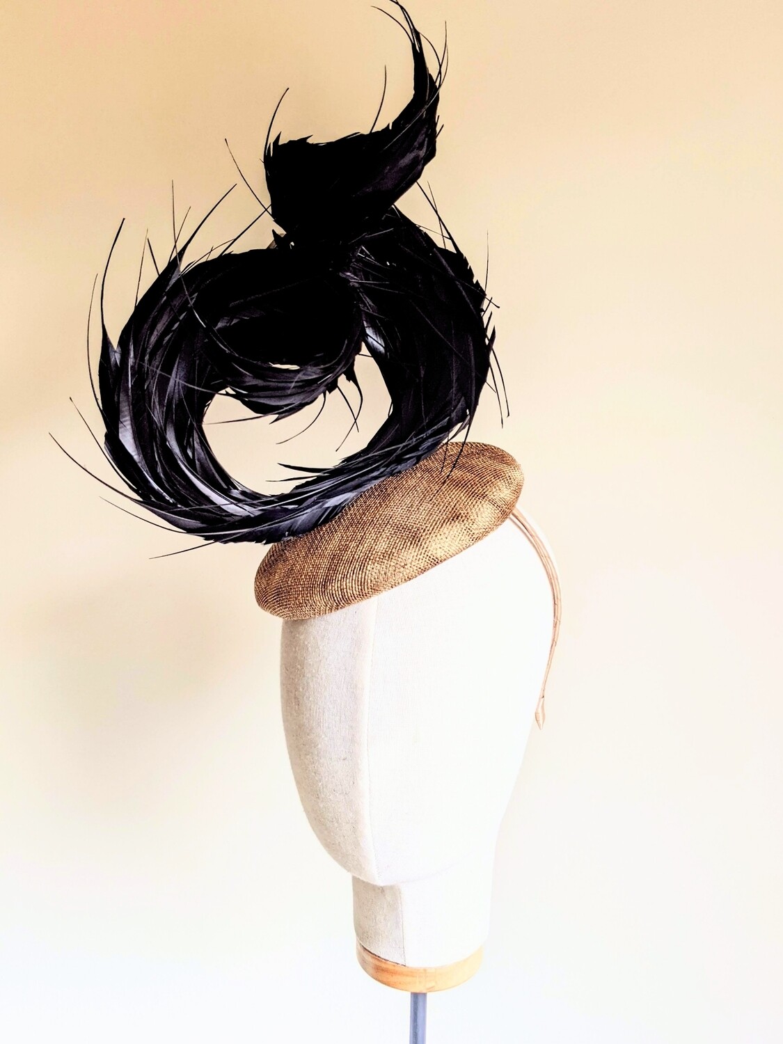 Black Twist Cocktail Hat